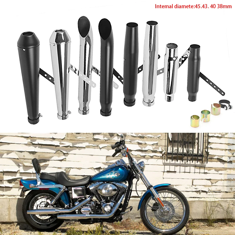 

DERI Motorcycle Muffler antiqued vintage exhaust pipe Metal escapamento para moto Universal for M800 1200 CUSTOM XL883 motorbike