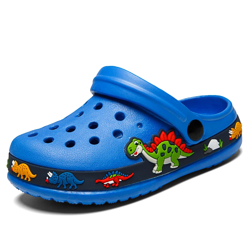 

New Child Sandals Crocks Summer Hole Shoes Crok Rubber Kids Unicorn Dinosaur Garden Shoes Beach Flat Sandals Slippers