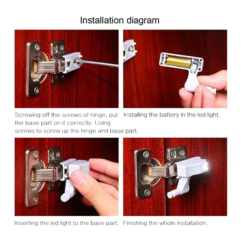 

16Pcs Hinge LED Sensor Light for Kitchen Cabinet Cupboard Closet Night Lights, Living Room/Bedroom/Wardrobe Night Lights