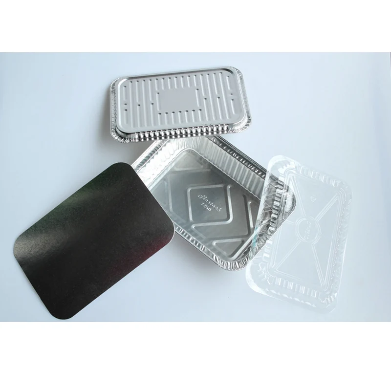 Tin foil box with lid BBQ Pizza Baking Suitable for barbecue restaurant pizzeria family dinner. | Disposable Food Containers
