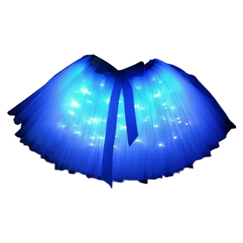 

Women LED Light Up Ballet Dance Layered Tulle Tutu Skirt with Satin Ribbon Bow 85LB