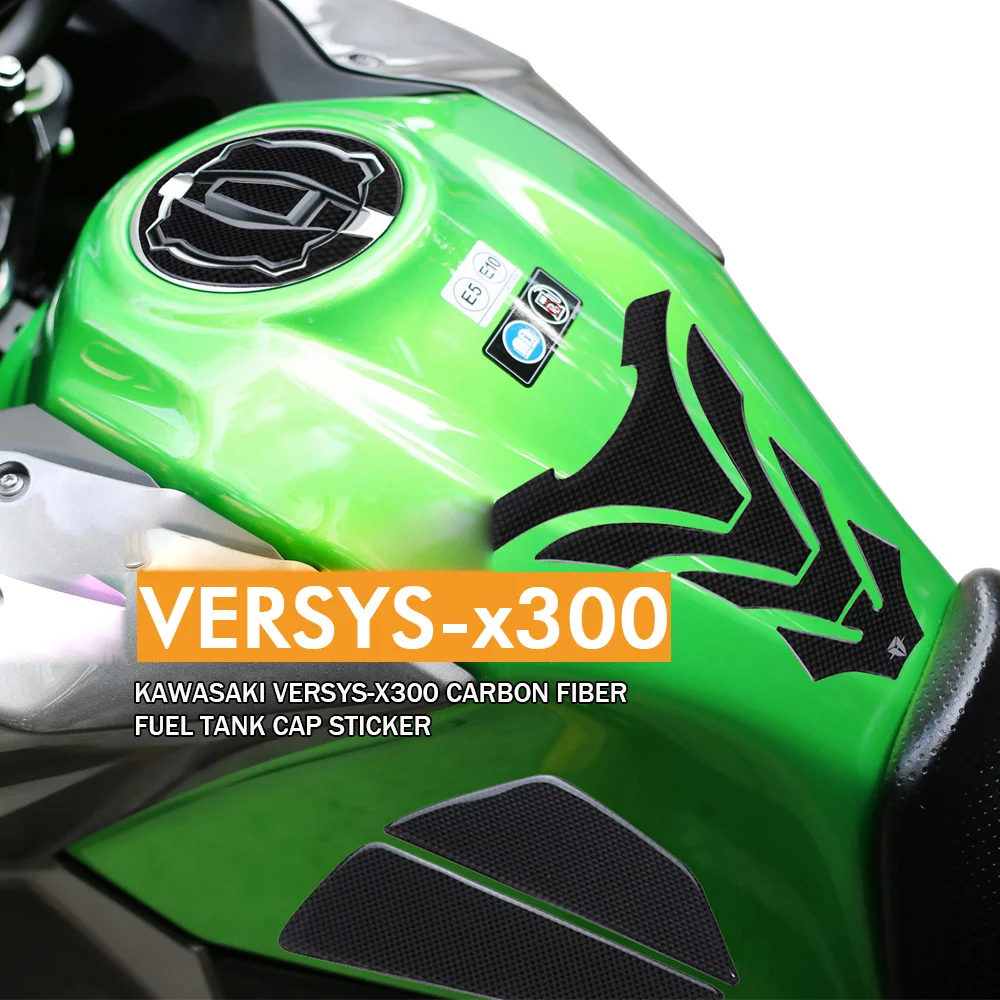 

Motorcycle Kawasaki Versys-x300 Modified Fuel Tank Protection Sticker Fish Bone Real Carbon Fiber Anti-skid and for