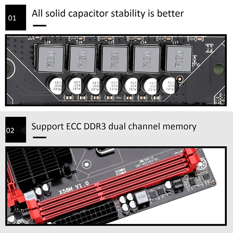Материнская плата X58 LGa 1366 M-ATX двухканальная DDR3 32 Гб ОЗУ PCI-E 16X USB 2 0 SATa материнская с