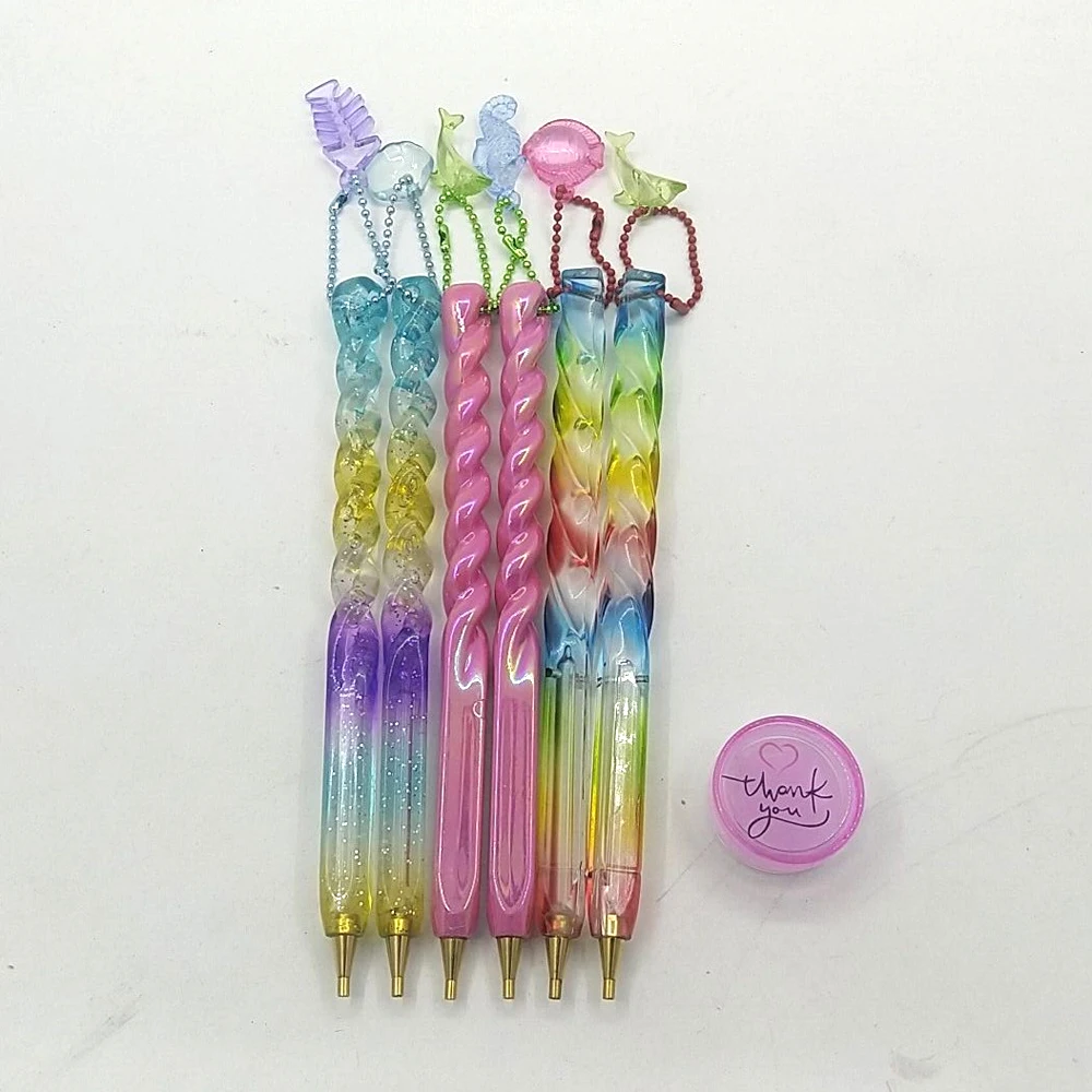 Алмазная живопись крестиком с точечным сверлением и мозаикой Набор инструментов Новая ручка красочный океан с цепочкой вышивальные принадлежности Воск на.