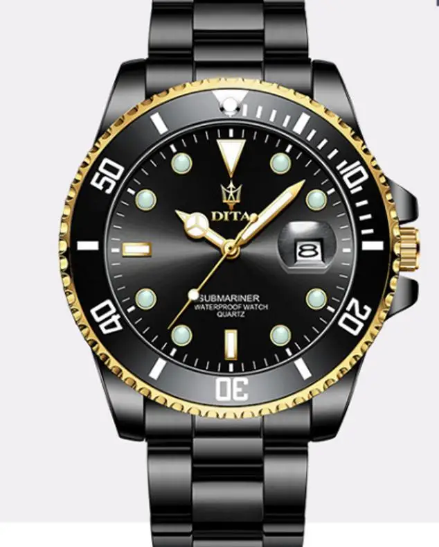 

Мужские кварцевые часы cwp из нержавеющей стали с подсветкой, поворотное наружное кольцо, люксовые наручные, с датой, 41 мм