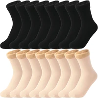 8 pair thermal socks winter women men wool cashmere thick warm snow sock ladies black khaki soft velvet boots floor socks 32pcs