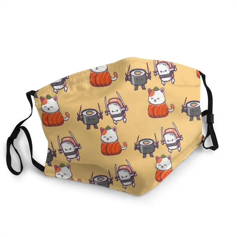 

Cute Salmon Cat Sushi Onigiri Fighting Mask Breathable Men Mouth Face Mask Anti Dust Protection Cover Respirator Muffle