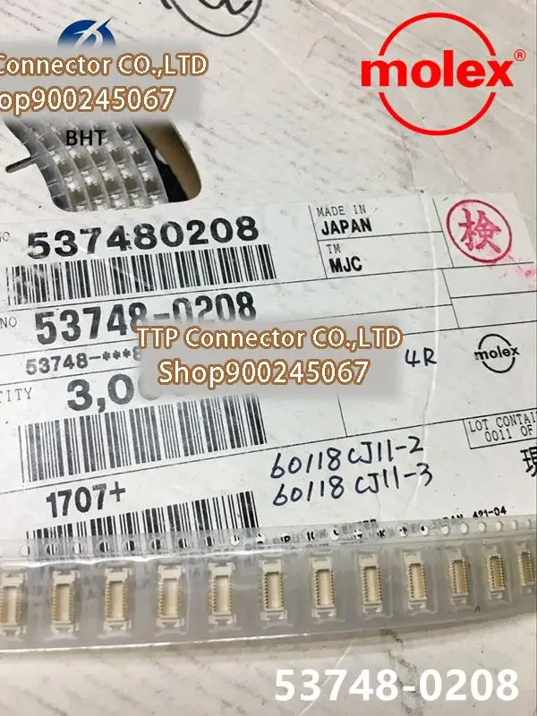 

10 шт./лот разъем 53748-0208 537480208 537480208 0,5 мм ширина ноги 20 контактов 100% новый и оригинальный