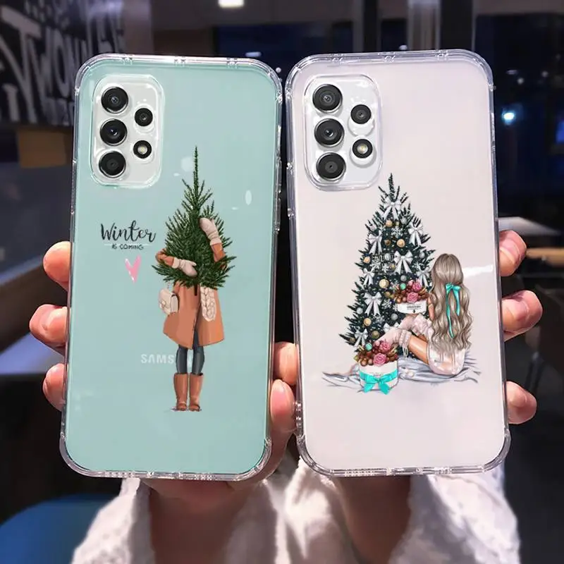 

New Year Merry Christmas Elk Phone Case Transparent For Samsung Galaxy A S 8 9 10 12 20 21 40 50 52 51 70 71 2019 fe ultra plus