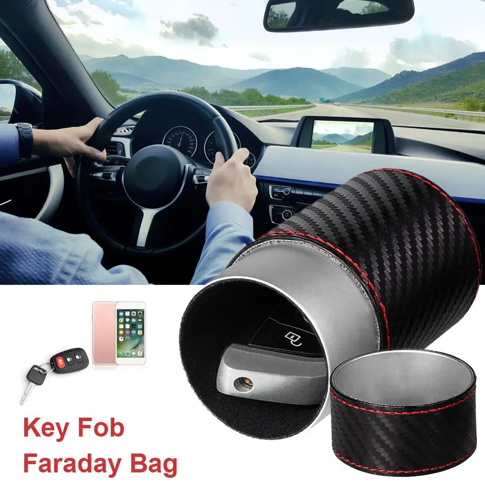 

Key Fob Faraday Bag Anti-Hacking Case Blocker Anti-Theft Pouch Faraday Cage Protector for Car RFID Signal Blocking