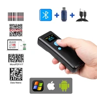 mini barcode scanner portable qr bar code reader pdf417 1d 2d 2 4g wireless bluetooth scanner for supermarket express delivery