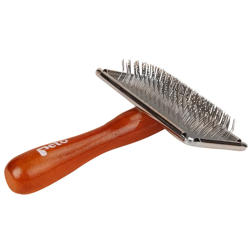 Wooden Handle Cat Dog Massage Cleaning Removal Hair Pet Gentle Stainless Brush Comb Grooming Tools Brushes MM60GSZ | Дом и сад