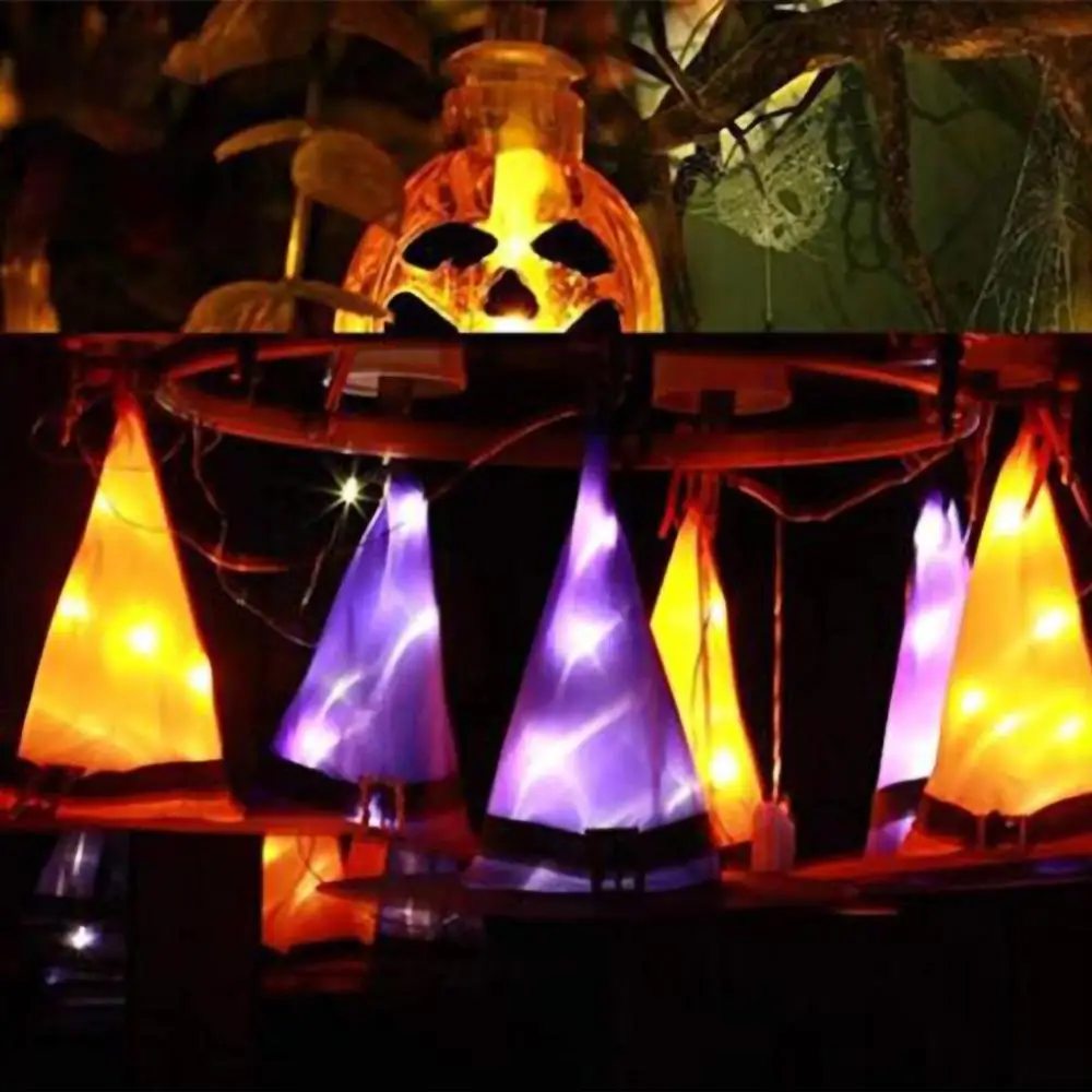 1 шт. Хэллоуин с капюшоном в виде шляпы ведьмы светодиодный светильник со