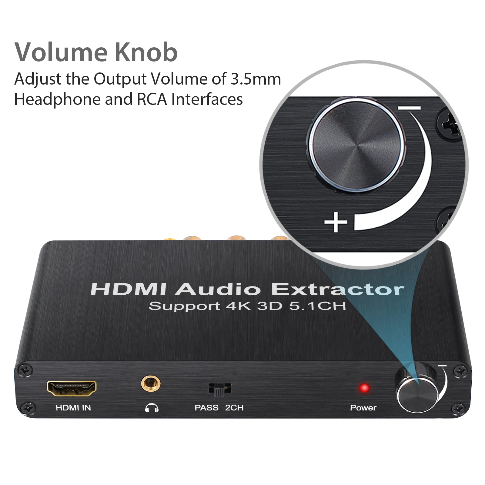 4K HDMI аудио экстрактор HDMI к HDMI+ SPDIF+ 5.1CH RCA+ 3,5 мм стерео наушники для Blu-Ray DVD плеер PS3 PS4 ЦАП конвертер