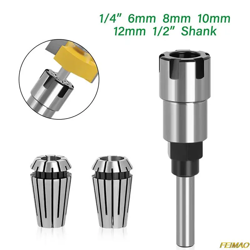 

1/4" 6/8mm 1/2" Shank Router Bit Extension Rod Collet Engraving Machine