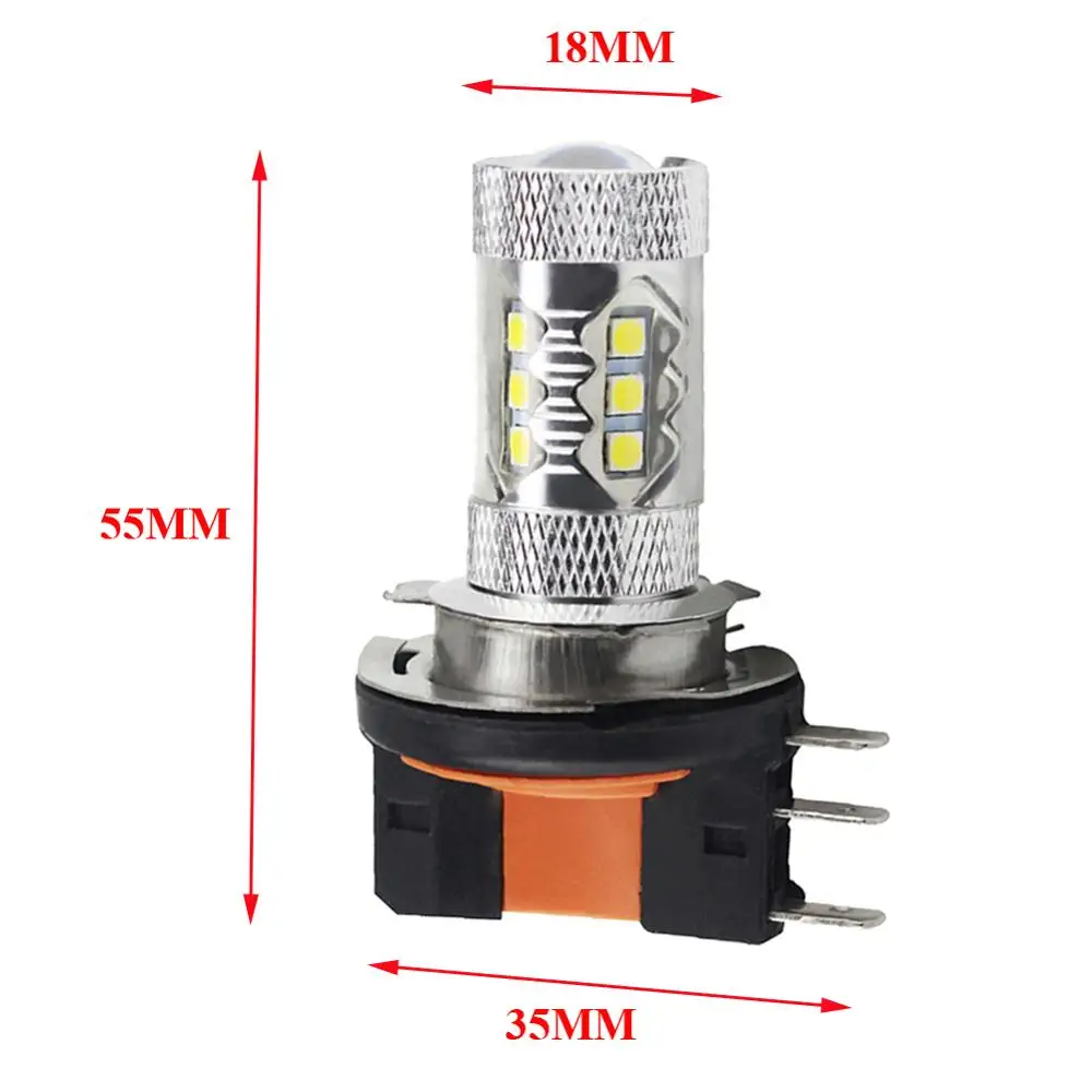 

2 Pcs H15 Car LED Fog Lamp White 6000K Bulbs For Car Auto External Fog Light Headlight Lamp