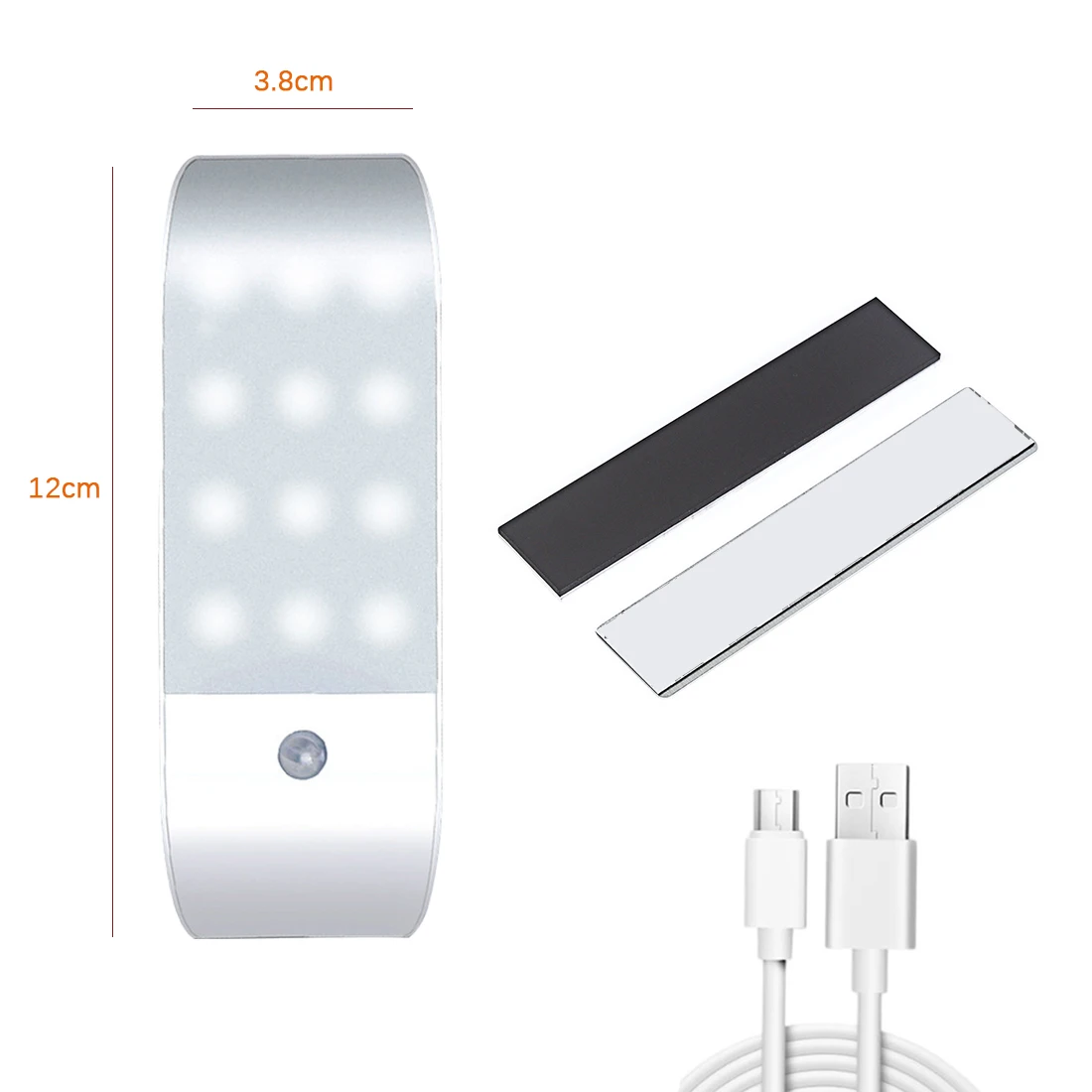 

Under Cabinet Lights Kitchen Lighting IR Motion Sensor 12LEDS Night Lights USB Chargeable Stair Light Closet Lamp For Kitchen