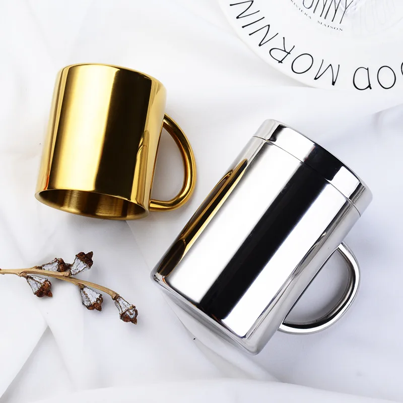 Двухслойная кружка из нержавеющей стали для путешествий кофейная небьющаяся