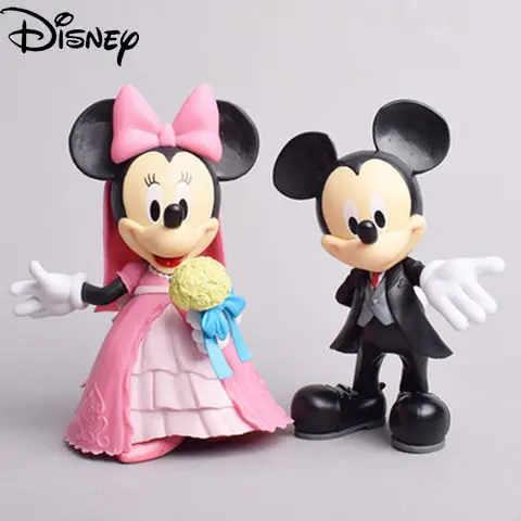 

Disney wedding white wedding dress cartoon Mickey Minnie Donald Duck Daisy hand-made cake decoration doll toy model