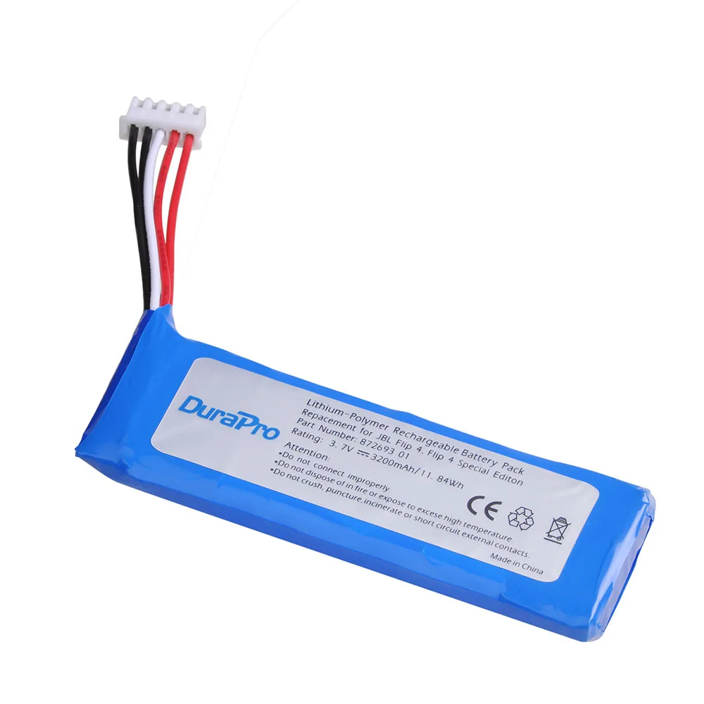 DuraPro 3,7 V 3200mAh аккумулятор GSP872693 01 аккумуляторная батарея для JBL Flip 4, Flip 4 специальное издание