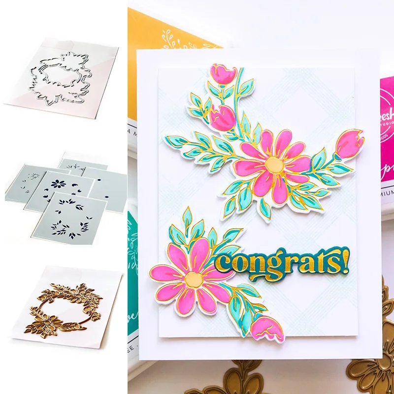 

DAISY WREATH Metal Cutting Dies Stencil Hot Foil For Scrapbooking Decoration Embossing Mold DIY Paper Cards Craft Cutting 2021