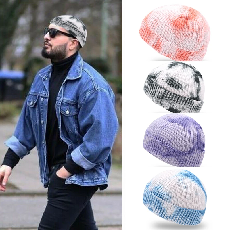 

New Winter Skullies Hat for Women Men Beanies Knitted Tie Dye Hat Girls Autumn Female Beanie Warm Bonnet Casual Cap Streetwear