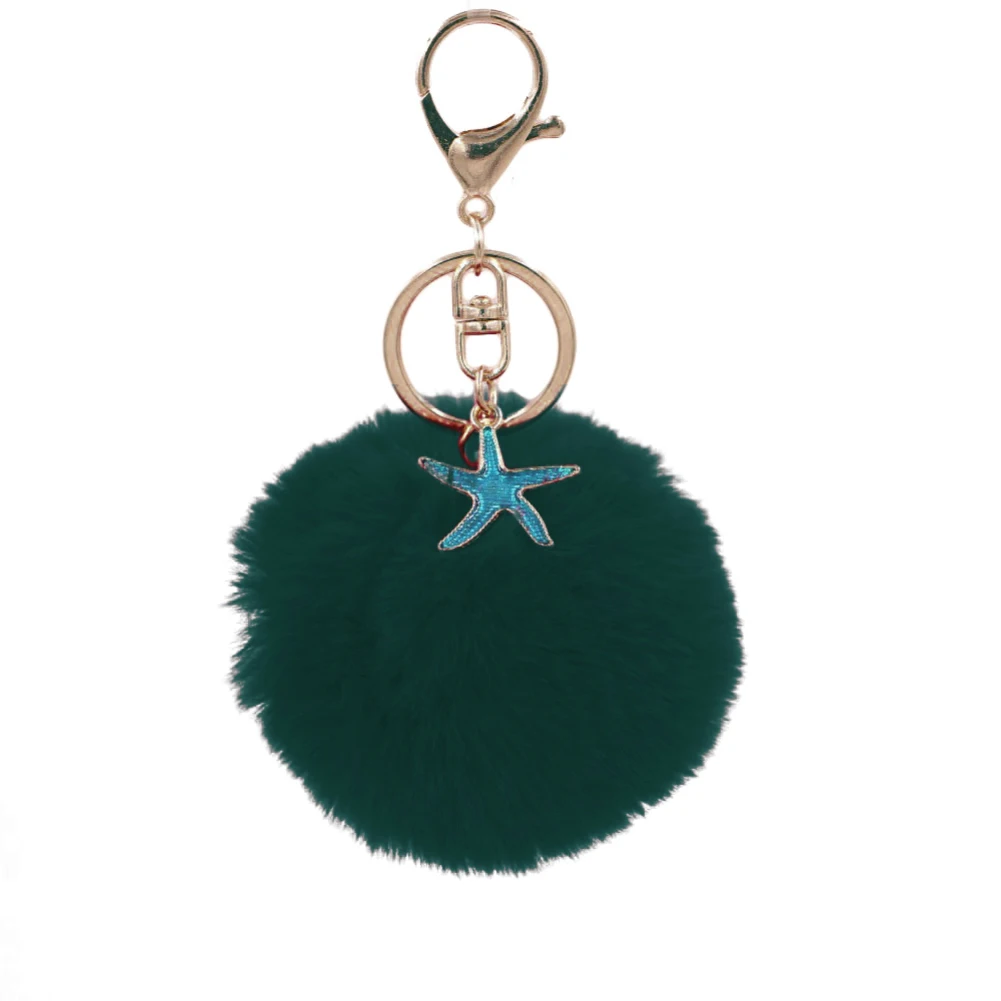 8 см пушистый помпон в форме морской звезды автомобильный держатель для ключей
