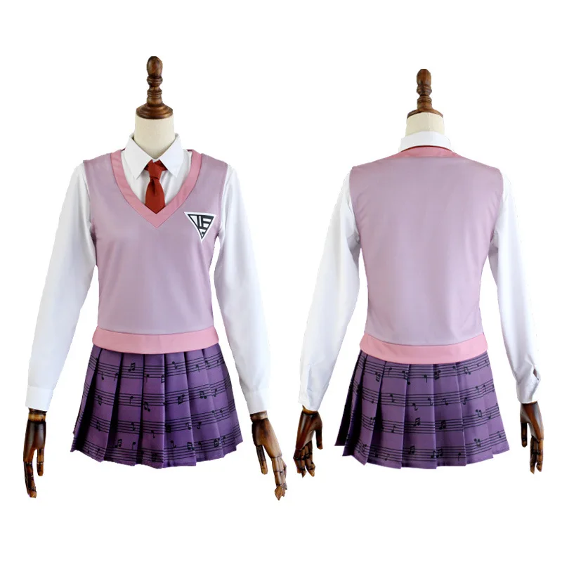 Anime Danganronpa V3 Akamatsu kaede Cosplay Costume Womens uniform Anime Shirt / Vest / skirt / socks JK school uniform
