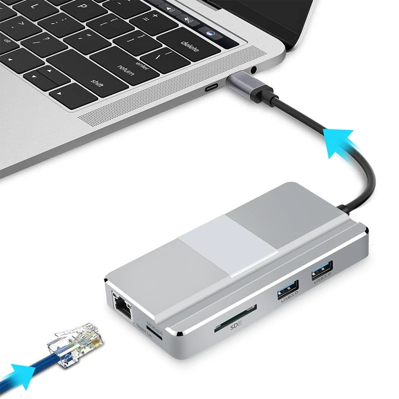 8-в-1 концентратор USB 3 0 HDMI SD TF кардридер адаптер PD зарядный | Компьютеры и офис