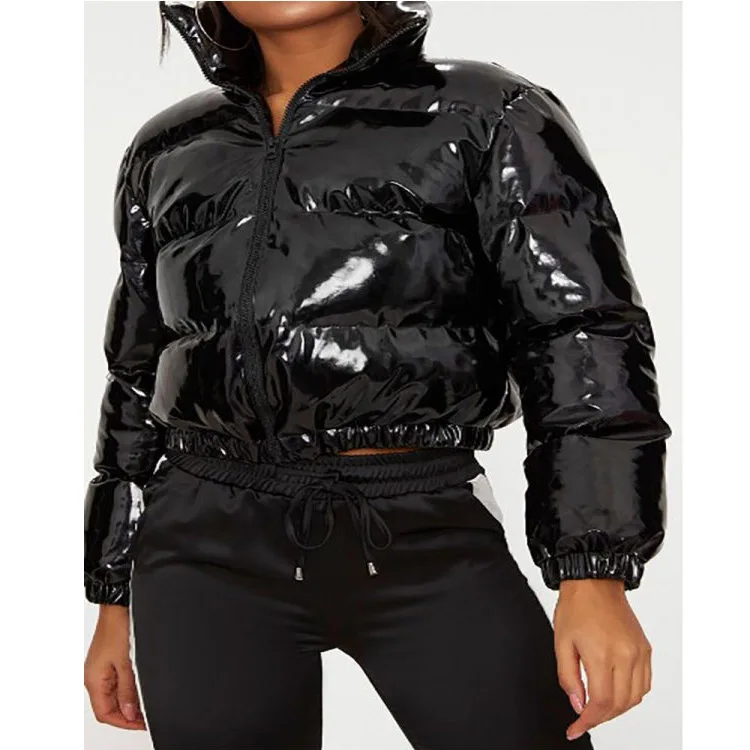 Winter Down Jacket Women Neon Color Cropped Puffer Jacket Parka Outwear Thick Bubble Coat Fashion Streetwear 2023 Green Coats