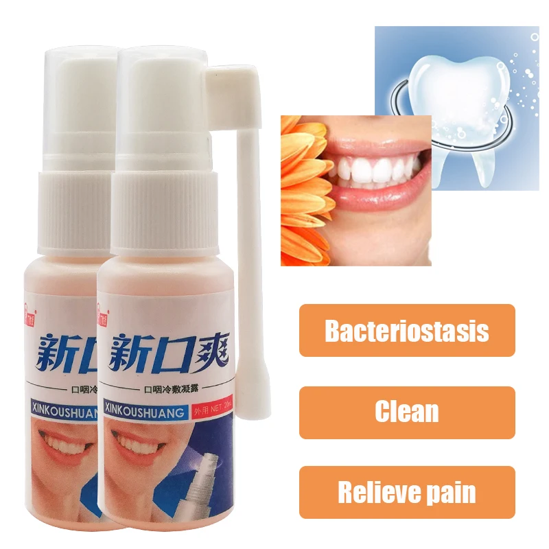 

30ml Mouth antibacterlal spray Reduce tooth stains Relieve oral mucosal injury and gingival bleeding Fast Lasting Safety
