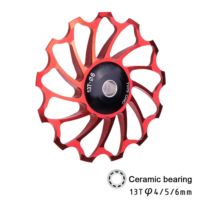

13T MTB Bicycle Rear Derailleur Jockey Wheel Ceramic Bearing Pulley Road Bike Guide Roller Idler Bike Parts