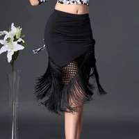 new latin half skirt women cha cha rumba samba fringe sexy leopard dance skirts female adults performance training latino dress