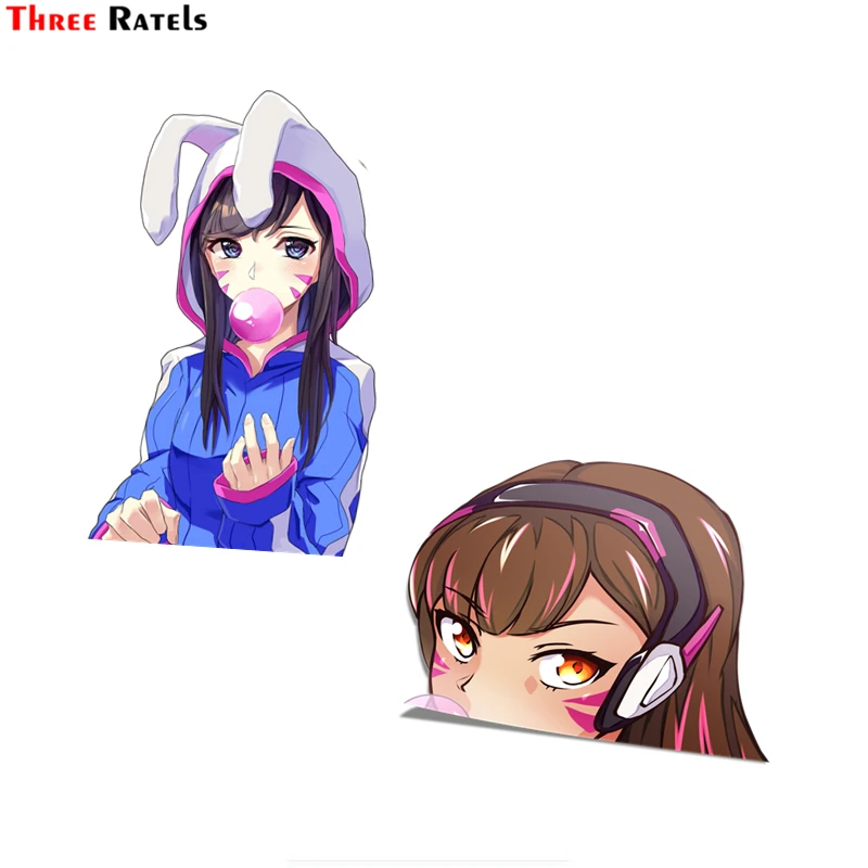 Три Ratels FC113 D.Va (Hana Song) 14 10 8 большая голова аниме Peeker виниловая наклейка Waifu Kawaii