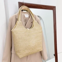 rattan straw shoulder bags for womens summer beach bags 2021 wikcer woven female purses designer handbags large shopper totes