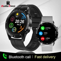 rollstimi mens smart watch women full touch screen heart rate bluetooth call lady sport waterproof wristband for android ios