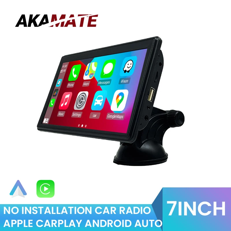 

AKAMATE Car Radio For Univerdal 1din 2din Radio No Installation FM Radio Carplay And Android Auto Bluetooth 7inch Touch Screen