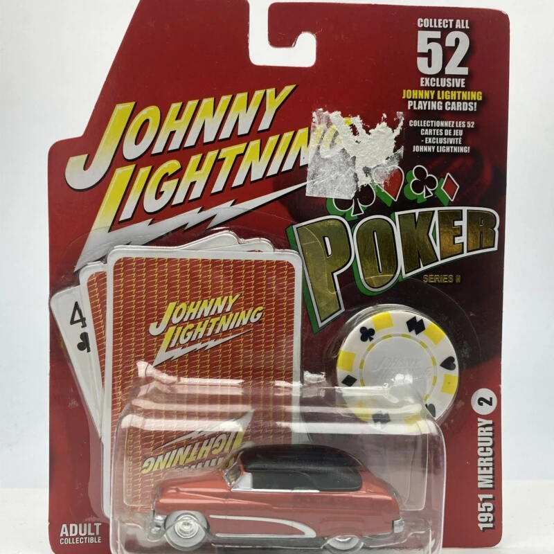 JL 1:64 покер 1951 ртутный красный сплав модель автомобиля металлические игрушки для