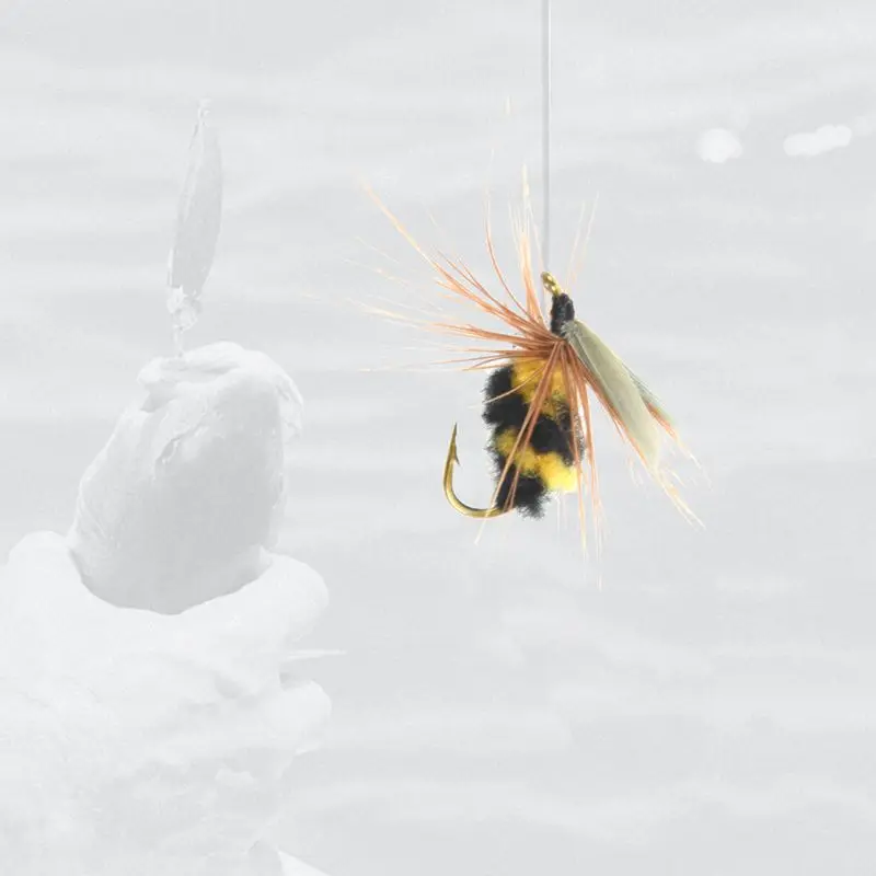 10Pcs 10 Artificial Bait Lure Bumble Bee Fly Trout Fishing Lures Bionic Honeybee | Спорт и развлечения
