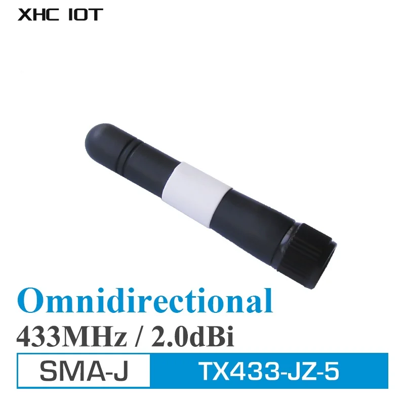

10PCS Mini 433MHz Lora Omnidirectional Antenna SMA Male Uhf Whip WIFI 2.0dBi 10W 50Ohm XHCIOT TX433-JZ-5 DTU Module Antena
