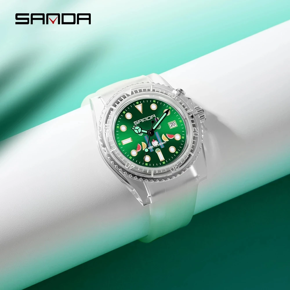 SANDA Fashion Trend Design Watch Women New Quartz Luminous Scale And Dial Waterproof Watch Simple Calendar Display Reloj Mujer enlarge