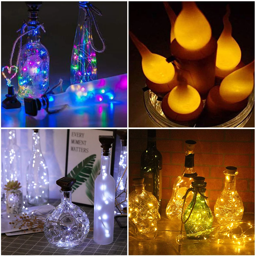 1 м/2 м Солнечная Мощность светодиодный строка светильник s DIY Фея бутылки вина