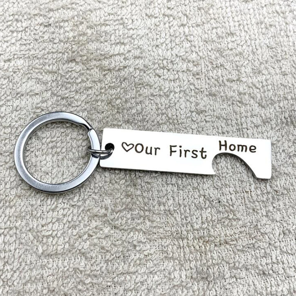 12pcs home keychain engraved our first home house keyring 2021 2022 couples housewarming gifts lovely gift for new home owners free global shipping