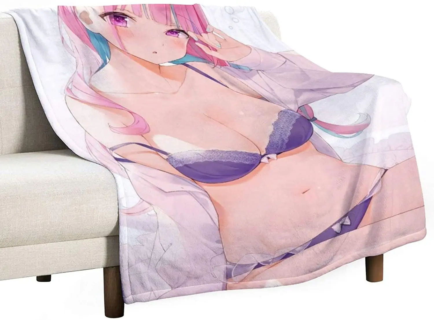 

3D Printed Blanket | Anime Sexy Bikini Girl Cartoon Characters Aque Blanket Quilt | Soft Plush Fleece Sherpa Throw Blanket