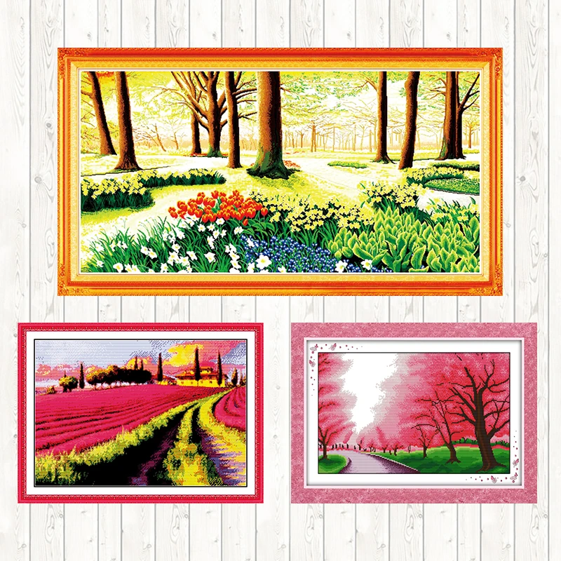 Набор для вышивки садом лаванды набор рукоделия домашний декор на стену