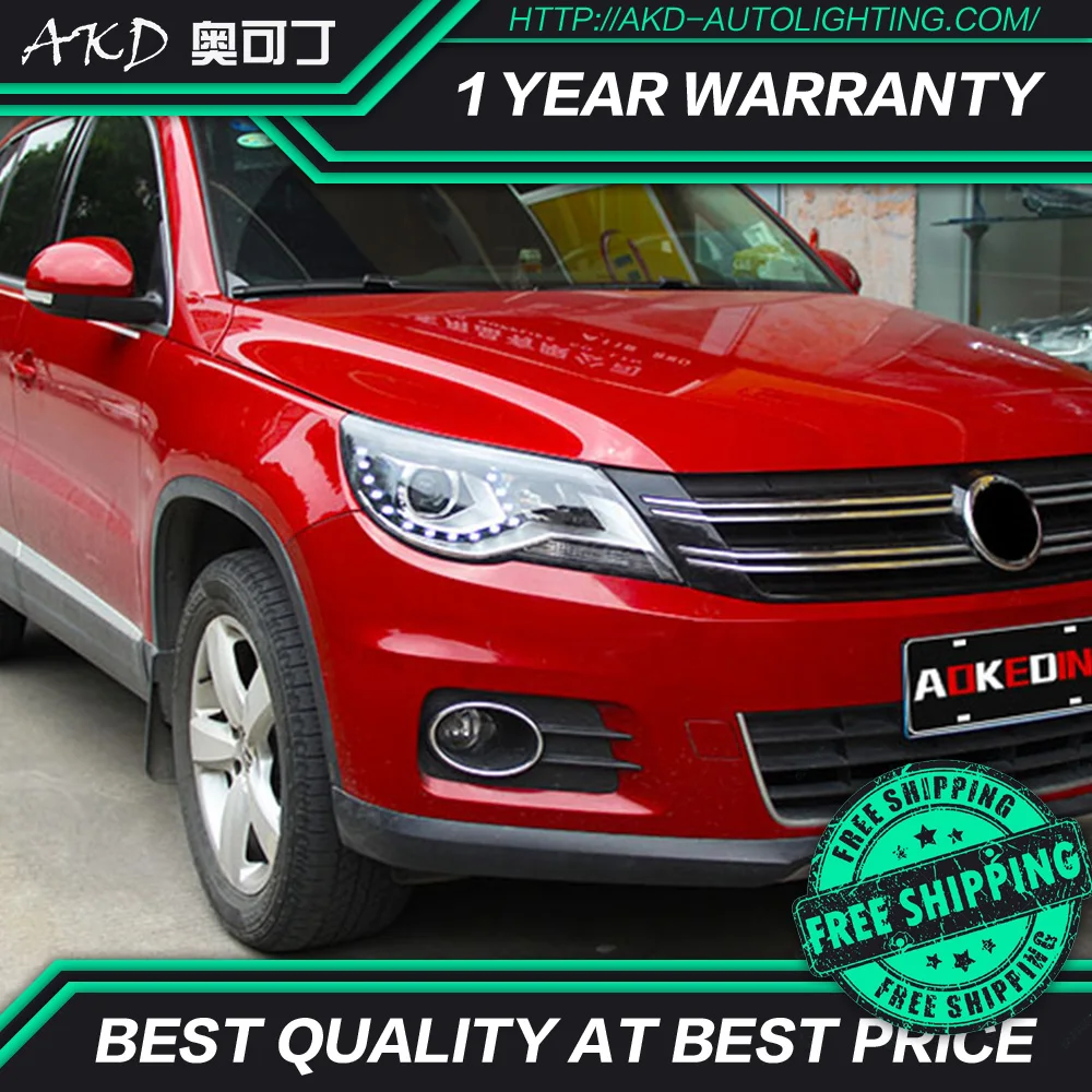AKD тюнинг автомобильных фар для VW Tiguan 2010 светодиодные фары DRL ходовые огни Bi Xenon Beam