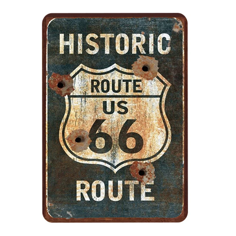 

Historic Route 66 US vintage metal tin signs retro tin plate painting classical iron picture wall decoration for garage bar cafe