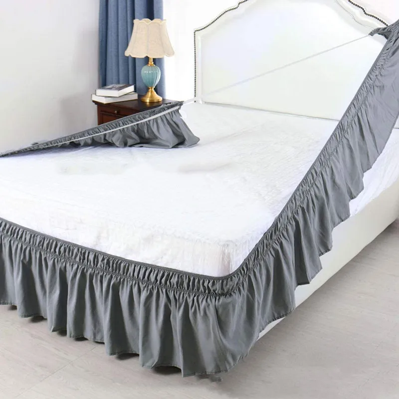 

Bedsheet Skirt Bed Side Linens Decorate Round Bedside Mattress Protector Cover Bedspreads Bedding Adjustable Fitted Sheets Solid
