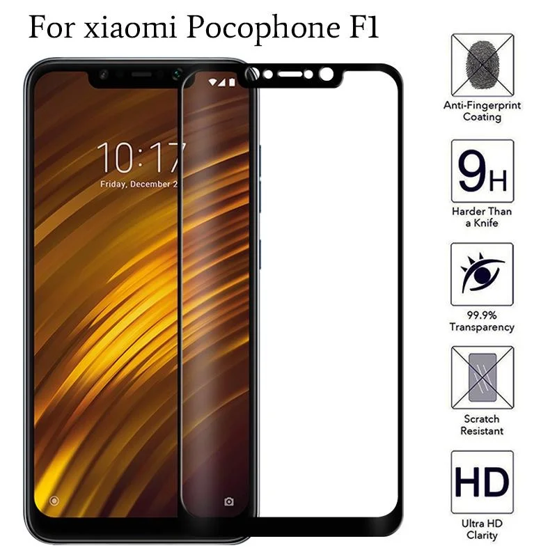 

Защитное стекло для Xiaomi Pocophone F1, закаленное стекло для Xiaomi Pocophone F1, Защита экрана для Xiaomi Pocophone F1, Стекло 9h