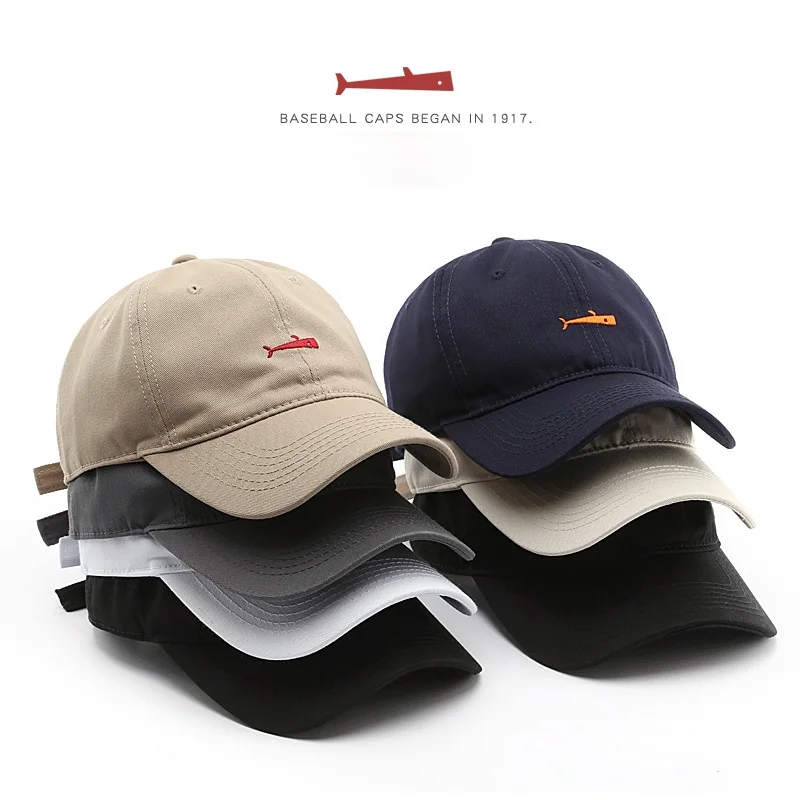 

Fashion Cotton Baseball Cap for Men and Women Fish Embroidery New Summer Outdoor Visors Cap Unisex Snapback Hat Retro Dad Hats